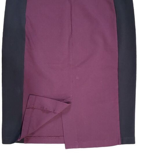 Attention Eggplant Purple Black Color Block Pencil Skirt XLARGE - Picture 4 of 10